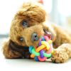 Dog Puppy  Colorful Rubber Training Chew Ball Small Bell Squeaky Sound Play Toy Dog Bite Resistant Ball Dog Accessories