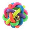 Dog Puppy  Colorful Rubber Training Chew Ball Small Bell Squeaky Sound Play Toy Dog Bite Resistant Ball Dog Accessories