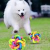 Dog Puppy  Colorful Rubber Training Chew Ball Small Bell Squeaky Sound Play Toy Dog Bite Resistant Ball Dog Accessories