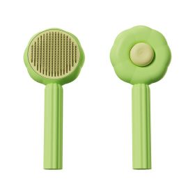 Aiwo cat comb pet comb pet needle comb dog comb pet hair remover floating pet products (colour: Sunflower Comb - Green, Specifications: individual)