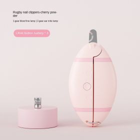 New pet nail clippers, dog nail clippers, LED electric nail sharpeners, wholesale of pet products (colour: Rugby Nail Clips - Cherry Pink, Specifications: individual)