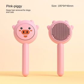 Aiwo Panda Comb Pet CombDog Comb Pet Brush Pet Hair Remover Stainless Steel Wholesale One Piece Shipping (colour: Piglet - Pink, Specifications: PCS)