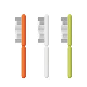 Ai Wo Pet Comb Cat Row Comb Dog Comb Special Stainless Steel Dense Teeth to Remove Floating Hair One Piece for Cross border Shipping (colour: Stick ice high and low fine teeth, Specifications: white)