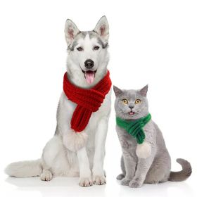 Dog knit Christmas scarf Creative teddy dog scarf (colour: green, size: M)