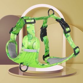 Dog Harnesses; New style dog chest strap vest type big dog chest strap explosion-proof flush walking dog rope reflective pet traction rope (colour: green, Specification (L * W): L)