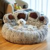 Dog Bed Cute Bear Paw Shape Comfortable Cozy Pet Sleeping Beds For Small, Medium, And Large Dogs And Cats, Soft Fluffy Faux Fur Cat Cushi