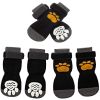 Christmas Anti-Slip Dog Socks; Waterproof Paw Protectors with Reflective Straps Traction Control for Indoor & Outdoor Wear; 4pcs