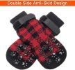 Christmas Anti-Slip Dog Socks; Waterproof Paw Protectors with Reflective Straps Traction Control for Indoor & Outdoor Wear; 4pcs