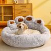 Dog Bed Cute Bear Paw Shape Comfortable Cozy Pet Sleeping Beds For Small, Medium, And Large Dogs And Cats, Soft Fluffy Faux Fur Cat Cushi